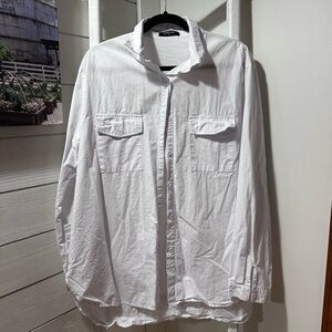 Chic White Casual Button Down Shirt